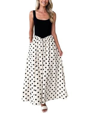 LOEY Printed Maxi Dress - White