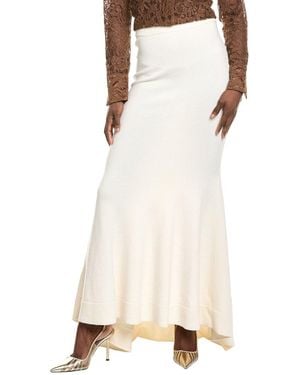 Michael Kors Collection Cashmere-Blend Fishtail Maxi Skirt - White