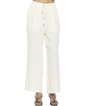 Alexia Admor Xila Linen-Blend Wide Leg Pant - White