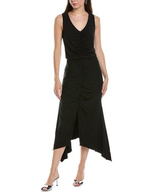 Krisa High-low Ruched Maxi Dress - Black