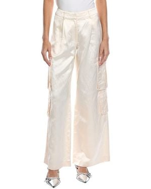 Self-Portrait Satin Cargo Trouser - Natural