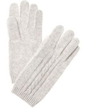 Phenix Placed Cable Touch Tech Cashmere Gloves - White