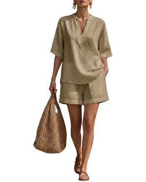 Olivia Taylor T-Shirt & Short Set - Natural