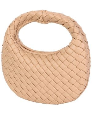 Tiffany & Fred Paris Hand-Woven Leather Mini Hobo Bag - Brown