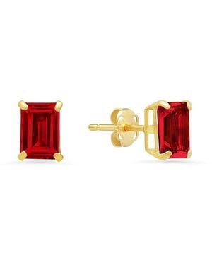 MaxColor 14k 2.10 Ct. Tw. Lab-grown Ruby Studs - Red