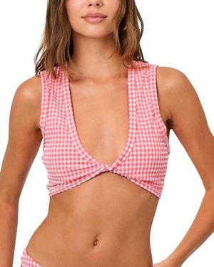 La Porte Danielle Twist-Front Bralette Top - Red