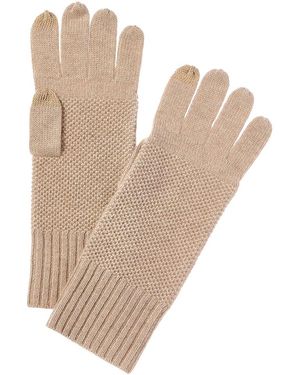 Forte Lux Textured Cashmere Gloves - Natural