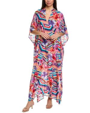 Johnny Was Summer Stripes Maxi Cover-Up - Red