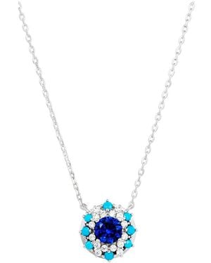 Savvy Cie Cz Pendant Necklace - Blue
