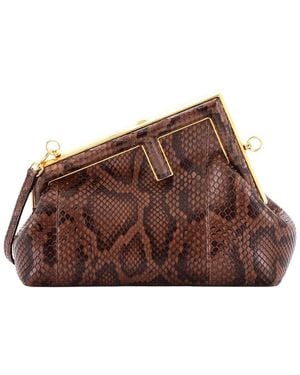 Fendi First Bag Python Small (authentic Pre-loved) - Brown