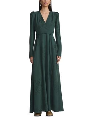 Lafayette 148 New York Wrap Front Dress - Green