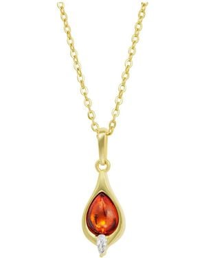 Savvy Cie 14K Plated Cz Pendant Necklace - Metallic