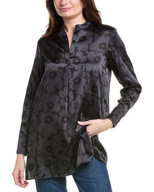 Marimekko Tiina Silk-Blend Blouse - Black