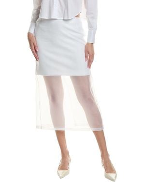 Kenneth Cole Sheer Organza Pencil Skirt - White