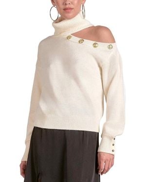 Elan Turtleneck Wool-Blend Sweater - White