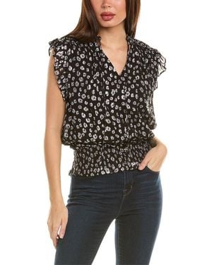 Elan Ruffle Trim Top - Black