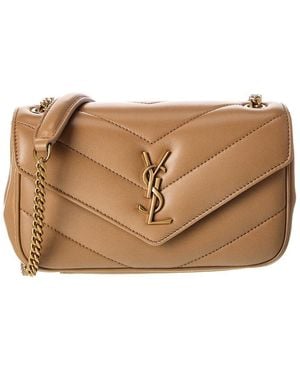 Saint Laurent Loulou Mini Leather Shoulder Bag - Brown