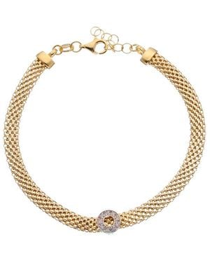 Meshmerise 18k Over Silver 0.10 Ct. Tw. Diamond Bracelet - Metallic