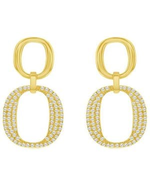Suzy Levian CZ Jewelry Suzy Levian Silver Cz Dangle Earrings - Metallic