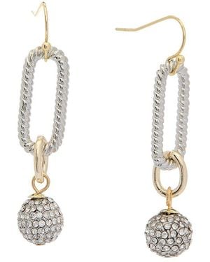 Juvell 18k Plated Cz Drop Link Earrings - White