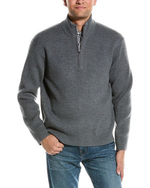 Theory Lamar Wool-blend 1/4-zip Jumper - Grey