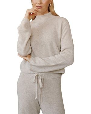 Bella Dahl Cashmere & Wool Mock Neck Jumper - Grey
