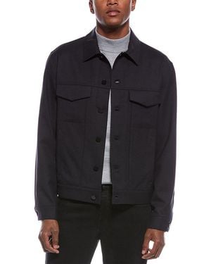 Theory Wool-Blend Flannel Shirt - Blue