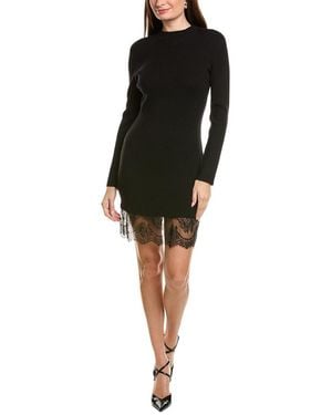 Ellen Tracy Mix Media Lace Hem Dress - Black