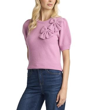 Cece Ribbon Applique Pullover - Purple