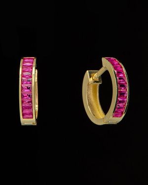 Italian Gold Over Silver 18K 0.60 Ct. Tw. Topaz Earrings - Black