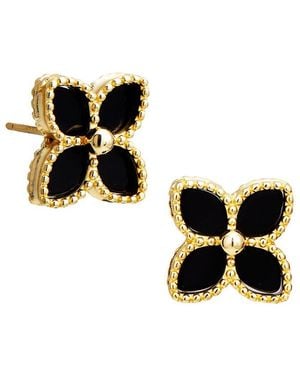 Savvy Cie 18k Over Silver Onyx Studs - Black