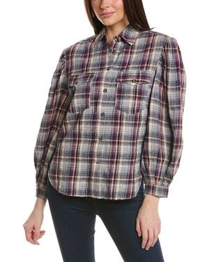 Isabel Marant Etoile Checked Linen-blend Blouse - Brown