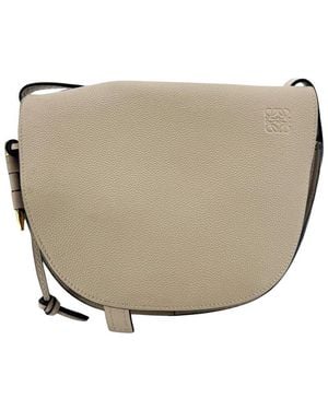 Loewe Calfskin Leather Gate Dual Small Bag (Authentic Pre-Loved) - Natural