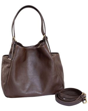 BELLA DESERT Leather Tote - Brown