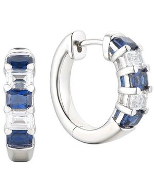 Gregg Ruth 14K 2.47 Ct. Tw. Diamond & Sapphire Huggie Earring - Blue