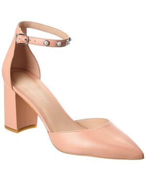 Stuart Weitzman Faux Pearl-embellished Leather Pumps - Pink