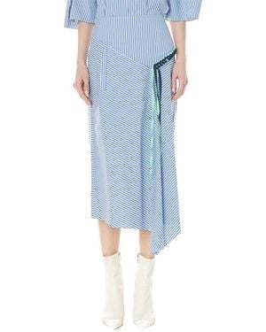 Tibi Kaia Stripe Lanyard Skirt - Blue