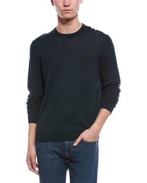 Bruno Magli Merino Wool Crewneck Jumper - Blue