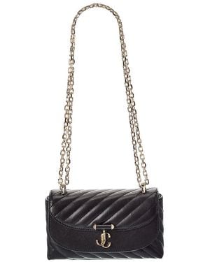 Jimmy Choo Avn Curve Small Leather Crossbody - White