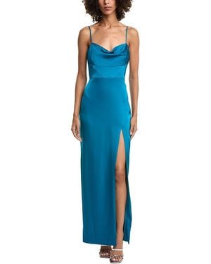 Liv Foster Satin Cowl Maxi Dress - Blue