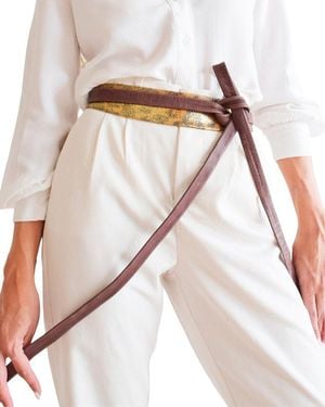 Ada Midi Wrap Leather Belt - Orange