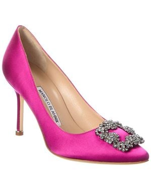 Manolo Blahnik Hangisi 90 Satin Pump - Pink