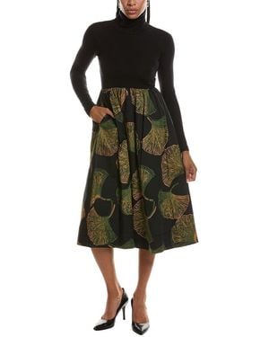 Diane von Furstenberg Selena Turtleneck Wool-Blend Midi Dress - Black