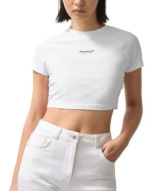 Reiss Grace Mclaren F1 Team Cropped Logo T Shirt - White