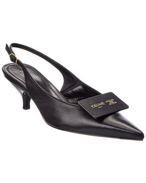 Celine Signature Leather Slingback Pump - Black