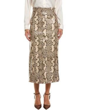 Bardot Erica Faux Snakeskin Skirt - Natural