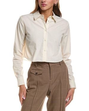 Theory Crop Classic Shirt - White