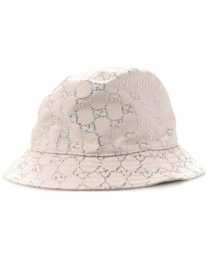 Gucci Canvas Lamé GG Monogram Bucket Hat M (authentic Pre-loved) - Natural