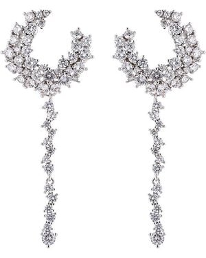 Eye Candy LA Luxe Collection Rhodium Plated Cz Savannah Drop Earrings - White
