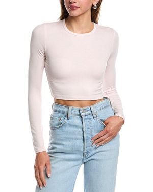REVERIEE Baby Rib Crop Top - White